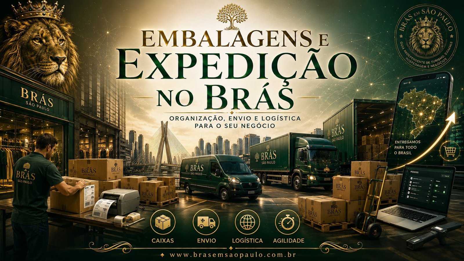Embalagens e expedição no Brás, organização, envio e logística