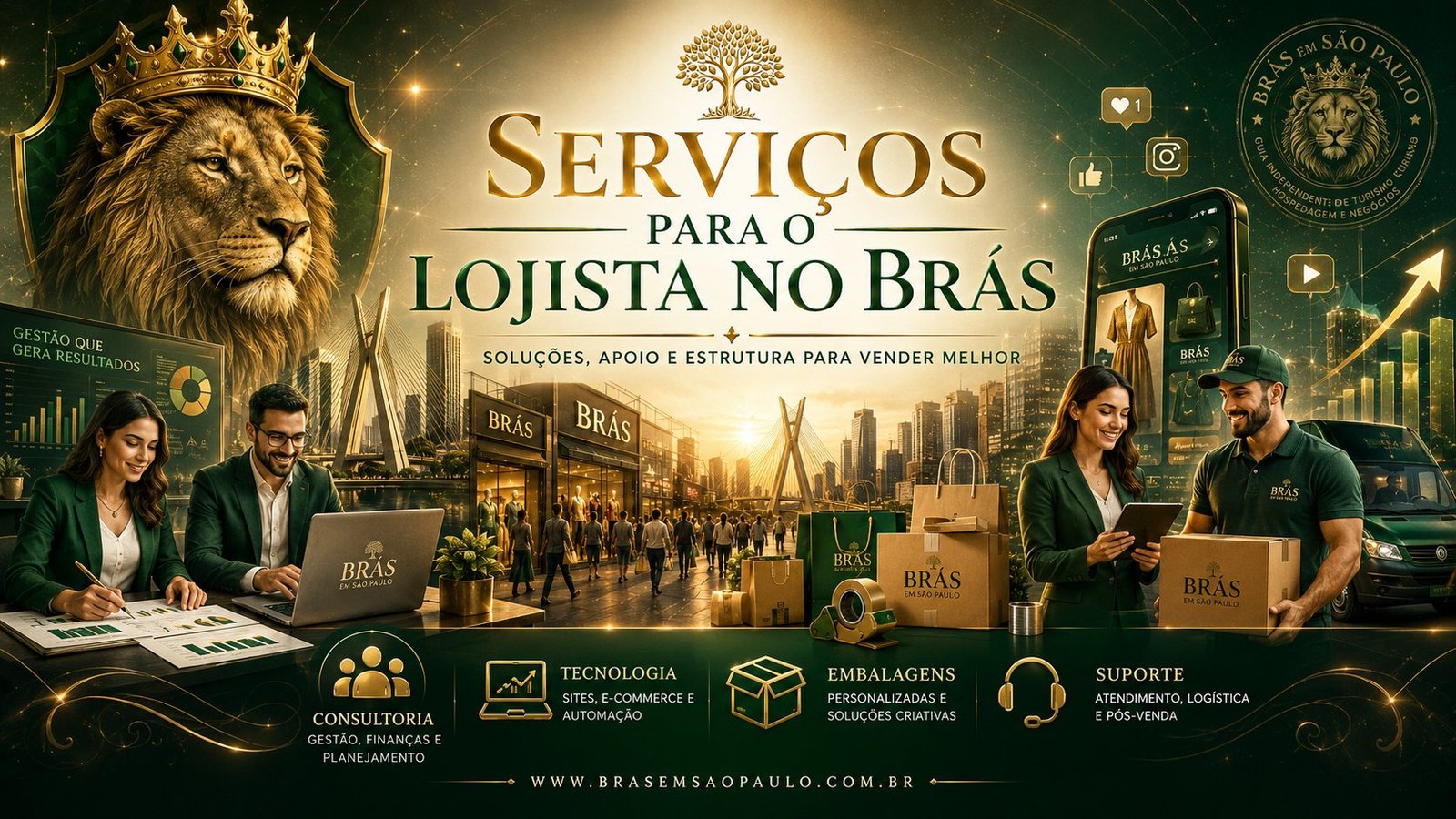 Serviços para o lojista no Brás, consultoria, tecnologia, embalagens e suporte
